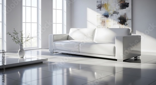 Bright living room featuring modern furniture and decor in minimalist style