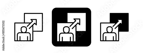 Exploration Solid color and black line drawing vector illustration set