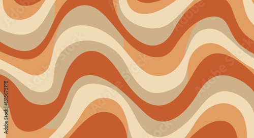 Retro Wavy Pattern in Earth Tones for a Nostalgic and Visually Appealing Background