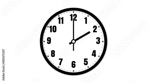 Wall clock black frame. Simple wall clock.