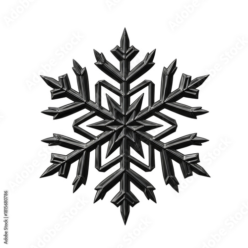 Wallpaper Mural Elegant silver snowflake on black background for winter season designs and decorations Torontodigital.ca