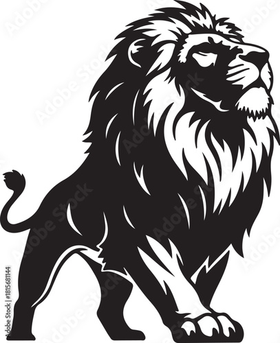 lion head logo and icon silhouttee