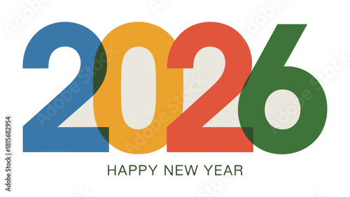 2026: A Festive New Year Celebration: A vibrant visual expression for the incoming year. The image brings optimism with its unique graphic design.
