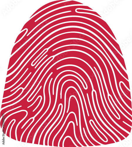 fingerprint on red background