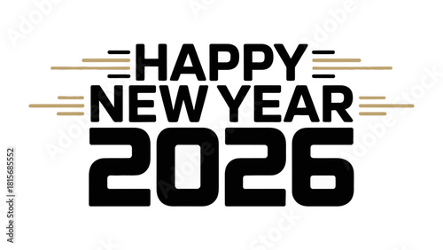 New Year 2026 Celebration: A modern graphic design, ideal for commemorating the arrival of the New Year, full of the spirit of hope and a shared resolution