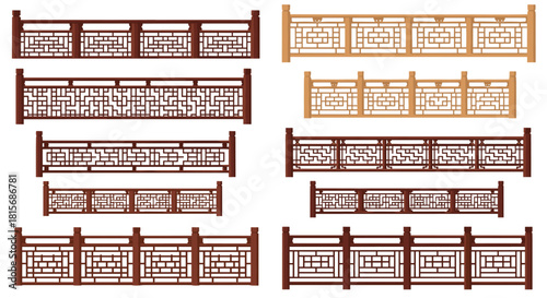 Elegant Asian inspired railing designs for architectural projects, perfect for adding a touch of cultural sophistication to your next creation