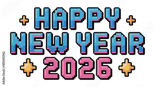 Happy New Year 2026: A vibrant and colorful design wishing a Happy New Year to everyone in 2026, creating festive vibes