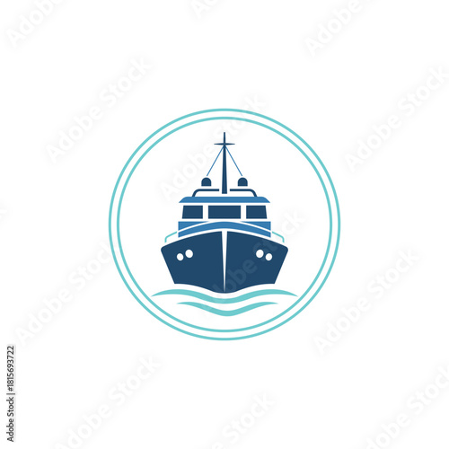 Modern ship logo, marine, nautical, yacht, cruise