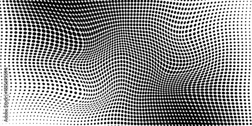 Grunge halftone gradient background. Faded grit noise texture. White and black sand wallpaper. Retro pixelated backdrop. Anime or manga style comic overlay. Vector graphic design textured template