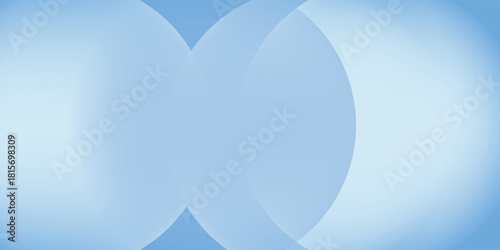 A soft blue background with overlapping translucent circles. The blue background has a smooth gradient texture, creating a calming effect. Gradient aesthetic. Blue background with copy space.