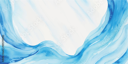 Abstract watercolor painting of flowing blue waves fluid and dynamic design perfect for backgrounds and textures