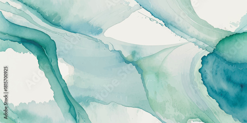 Abstract watercolor background with flowing teal and blue hues creating a calming and organic texture perfect for backgrounds and design elements