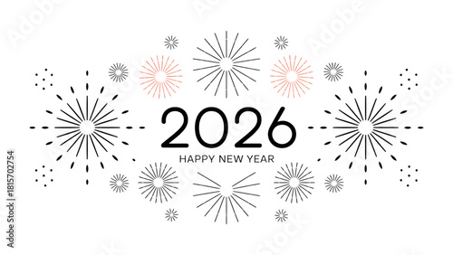 Countdown to 2026: A Festive Fireworks Display: A visually striking display of fireworks illuminating the sky, paired with the message Happy New Year.