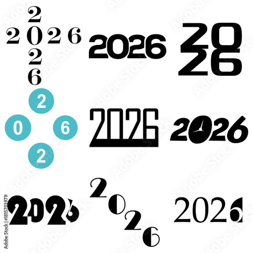 Vector set of business numbers, text symbols, and font design letters for a new 3D concept card