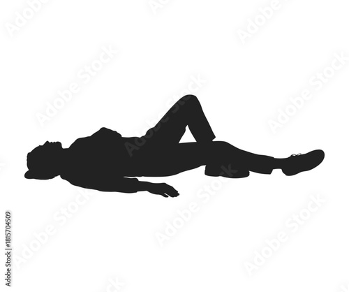 Man Lying Down Silhouette - Relaxation, Exhaustion & Recovery Pose