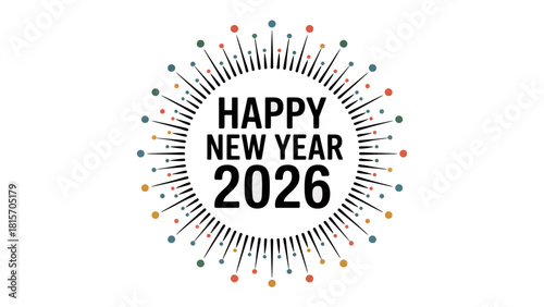 New Year Celebration 2026: A vibrant and modern celebratory design.