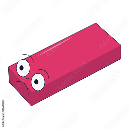 Groovy School Equipment Cartoon Character. Isolated Vector Illustration