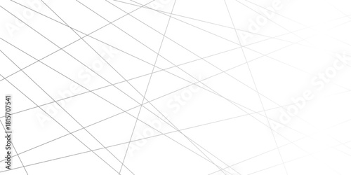 Abstract minimalistic white background with elegant intersecting black lines forming a geometric pattern. random chaotic line and creative geometric many square, triangle shape background.