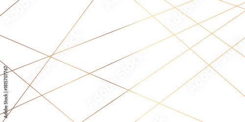 Abstract minimalistic white background with elegant intersecting golden lines forming a geometric pattern. random chaotic line and creative geometric many square, triangle shape background.