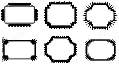 Elegant vintage frame designs, decorative vector elements for retro posters and invitations