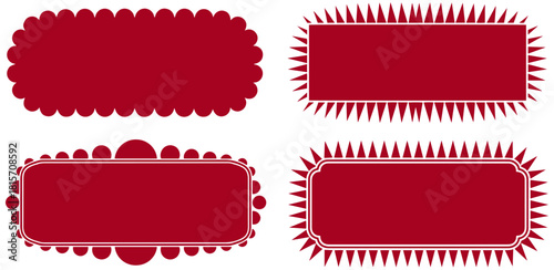 Elegant decorative frame set in crimson for creative designs and stylish text placements