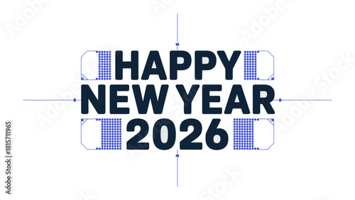 A Celebration of New Beginnings: A vibrant and colorful design spells out HAPPY NEW YEAR 2026, embodying the spirit of hope and anticipation for the upcoming year.