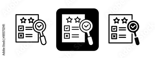 Evaluation Solid color and black line drawing vector illustration set