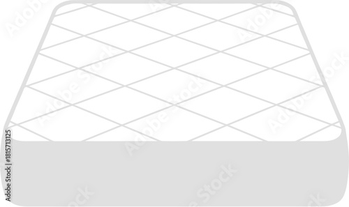 Simple white quilted bed mattress vector illustration.