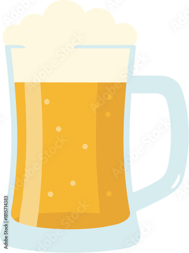 Simple vector illustration of a glass mug of beer.