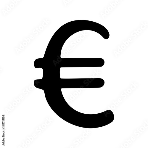 Euro currency symbol black graphic icon for financial concepts Vector, illustration