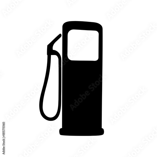 Black gas pump icon for fuel station and energy concept Vector, illustration