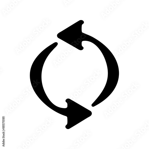 Circular refresh arrows icon for user interface design element Vector, illustration