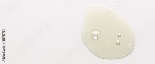 Transparent cosmetic product. Face serum or cleanser gel or body moisturizing gel. Copy space