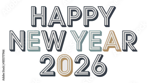 New Year's Greetings 2026: A stylish and vibrant visual greeting, celebrating the arrival of the New Year, full of hope and anticipation for the future. 