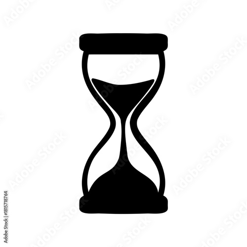 Simple black and white hourglass illustration representing the passage of time