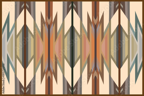 vector illustration of an abstract background. Navajo tribal vector seamless pattern. Ethnic south western decor style. Rug. Woven. Cover. Wallpaper. Fabric. Clothing.Art ornament print. Boho geometrc
