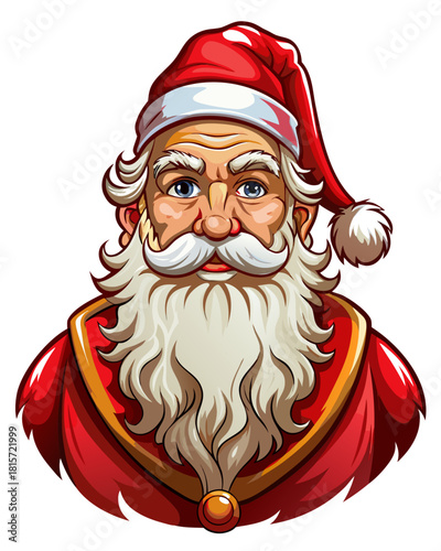 santa claus, real print Style, white background