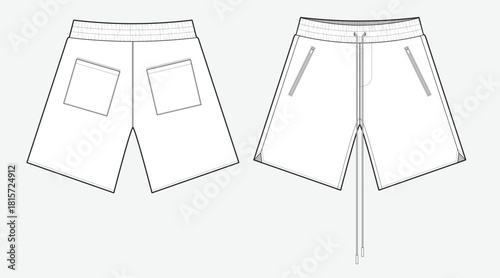 Tennis shorts vector design mockup template.
