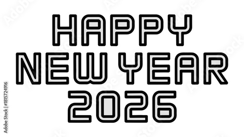 New Year 2026: An elegant typographic greeting, filled with optimism, welcomes the upcoming year, ready to bring in fresh beginnings and celebrate time's continuous journey.