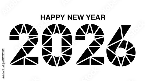 A Festive New Year 2026: An elegant design, the greeting of Happy New Year elegantly styled with the year 2026, offering a contemporary celebration. 