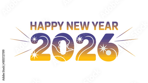 Happy New Year 2026 Celebration: A vibrant and colorful design spells out Happy New Year 2026, radiating joy and anticipation for a fresh start.