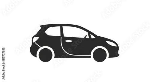 Sleek electric car silhouette for eco-friendly transportation solutions, ideal for automotive industry, sustainable living, and modern design concepts, originally vector art