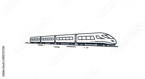 Modern train outline for travel concept, sleek and minimalist design perfect for transportation projects and urban lifestyle themes, scalable vector