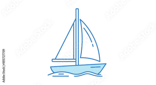 Stylish sailboat icon for travel, recreation, or sailing adventures, embodying freedom, summer vibes, and the spirit of exploration for nautical designs