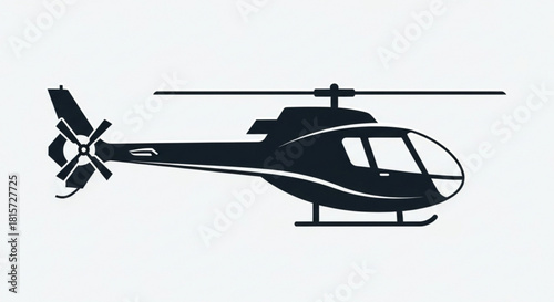 Sleek helicopter silhouette for aviation enthusiasts, perfect for logos and icons, symbolizing travel, rescue, and adventure in a modern, dynamic design