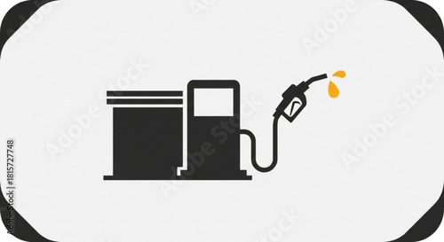 Gas station icon with fuel pump nozzle, a clean and modern design, perfect for transportation apps, energy sector projects, or automotive industry websites, vector