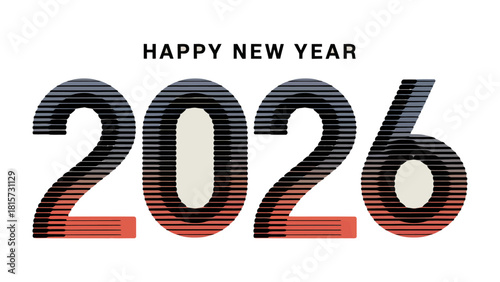 Countdown to 2026: A modern, minimalist design celebrates the dawn of the new year, wishing joy and prosperity to come. 