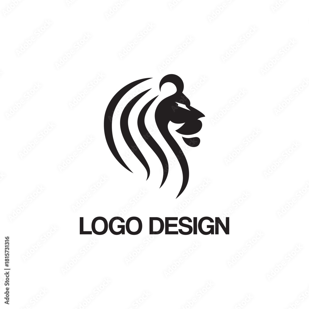 Fototapeta premium lion head logo design template