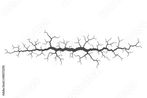 Horizontal cracked surface texture vector illustration; damage and stress concept