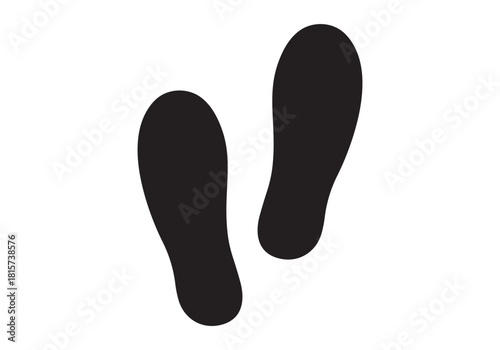 Stand Here  FOOT sign on the floor of a public building asking customers to wait on this very spot